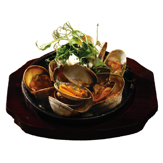 Teppan Grilled Clam Butter Shoyu　あさりのバター醤油焼き